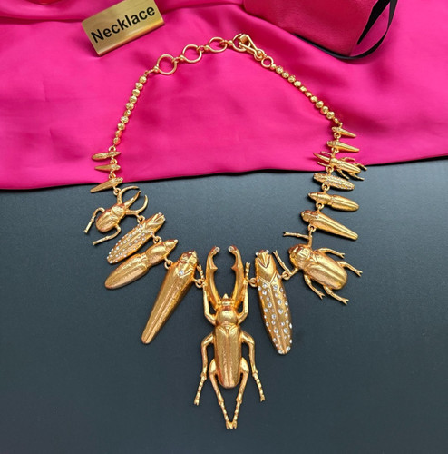 Vintage beetle insect collar - vintage,